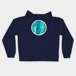 Futuristic Train Stop Kids Hoodie